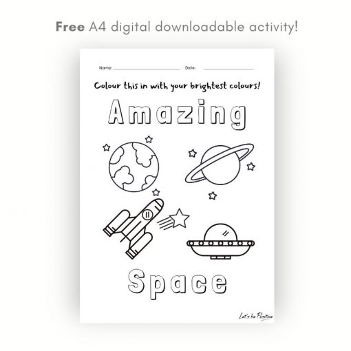 Free Children's Space colouring in sheet